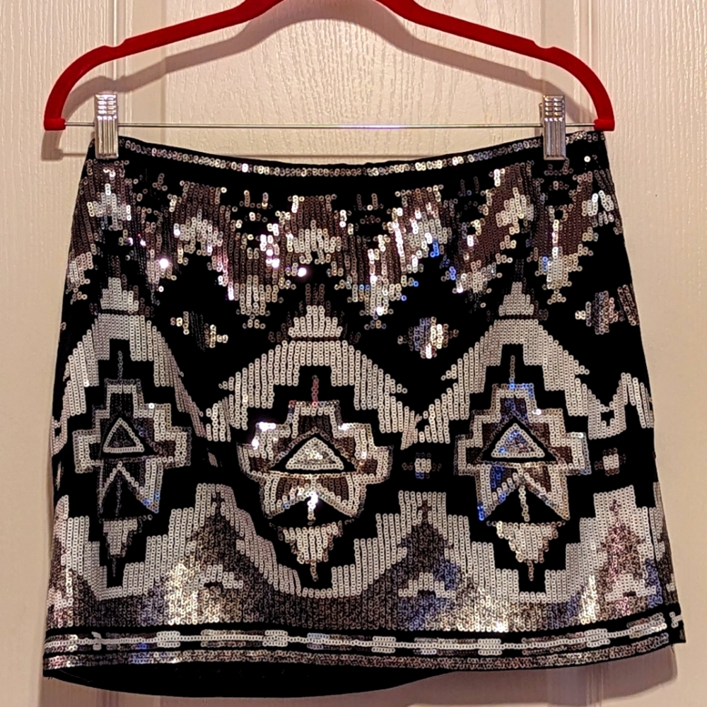 Express sequin mini skirt